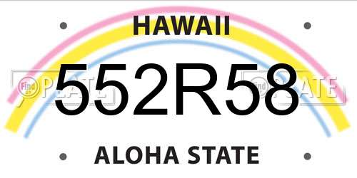 552R58 Hawaii License Plate