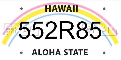 552R85 Hawaii License Plate