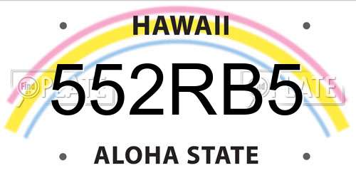 552RB5 Hawaii License Plate