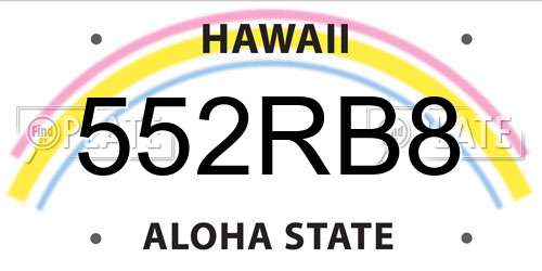 552RB8 Hawaii License Plate