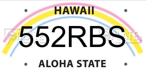 552RBS Hawaii License Plate