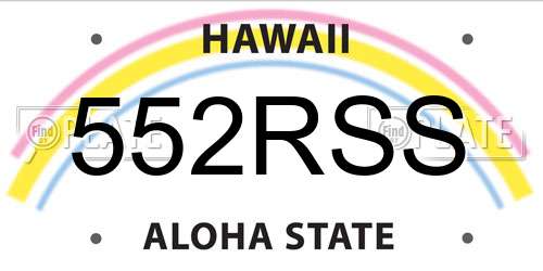 552RSS Hawaii License Plate