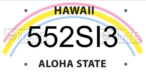 552SI3 Hawaii License Plate