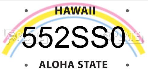 552SS0 Hawaii License Plate