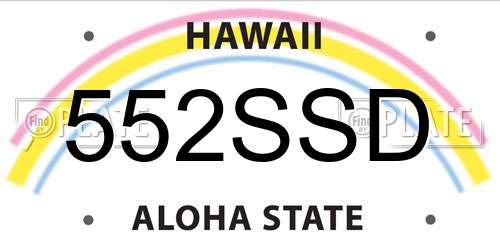 552SSD Hawaii License Plate