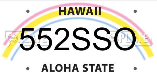 552SSO Hawaii License Plate