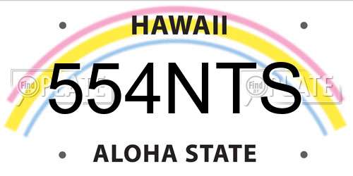 554NTS Hawaii License Plate