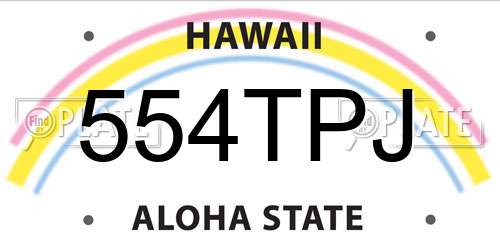 554TPJ Hawaii License Plate