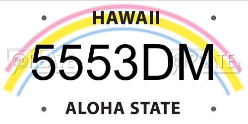 5553DM Hawaii License Plate