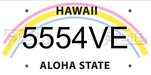 5554VE Hawaii License Plate