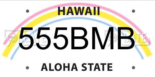 555BMB Hawaii License Plate