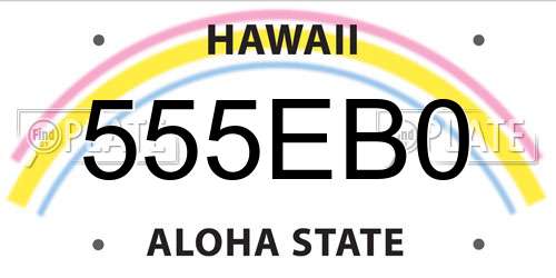 555EB0 Hawaii License Plate