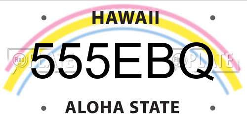 555EBQ Hawaii License Plate