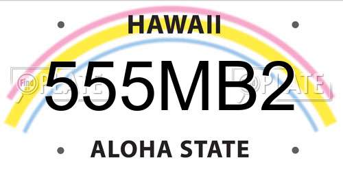 555MB2 Hawaii License Plate