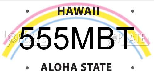 555MBT Hawaii License Plate