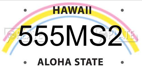 555MS2 Hawaii License Plate