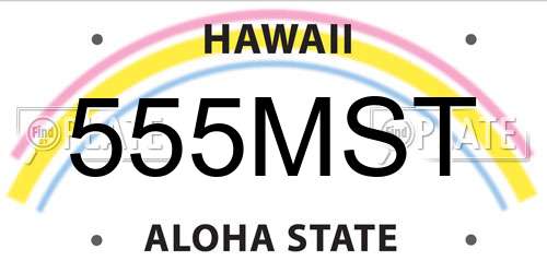 555MST Hawaii License Plate