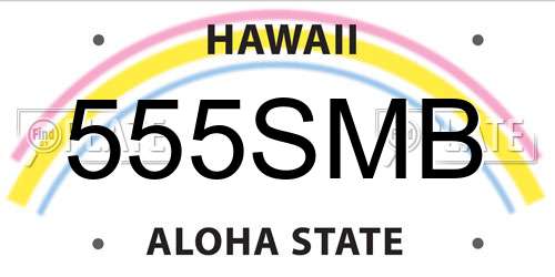 555SMB Hawaii License Plate