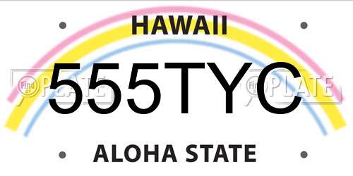 555TYC Hawaii License Plate