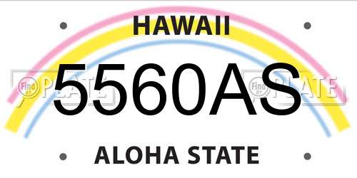 5560AS Hawaii License Plate
