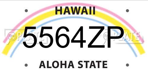 5564ZP Hawaii License Plate