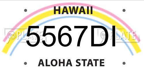 5567DI Hawaii License Plate