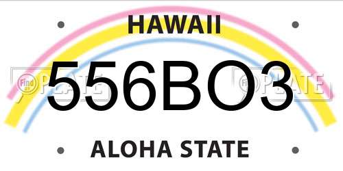 556BO3 Hawaii License Plate
