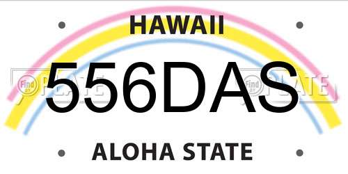 556DAS Hawaii License Plate