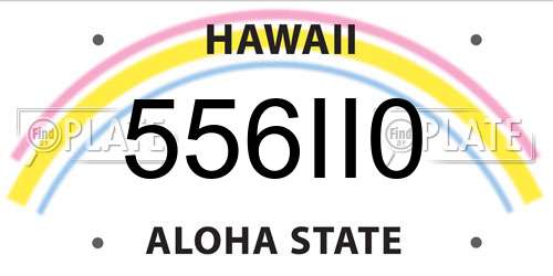 556II0 Hawaii License Plate