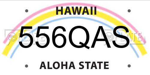 556QAS Hawaii License Plate
