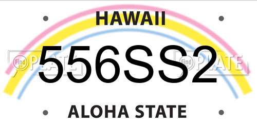 556SS2 Hawaii License Plate