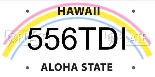 556TDI Hawaii License Plate