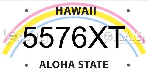 5576XT Hawaii License Plate