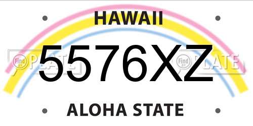 5576XZ Hawaii License Plate