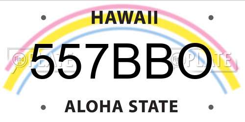 557BBO Hawaii License Plate