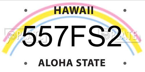 557FS2 Hawaii License Plate