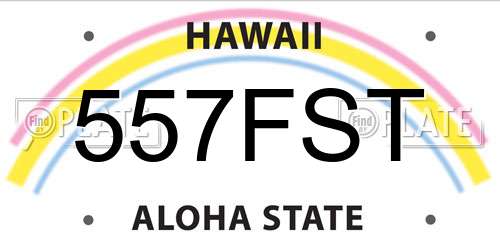 557FST Hawaii License Plate