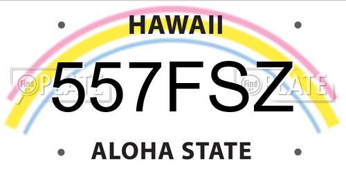 557FSZ Hawaii License Plate