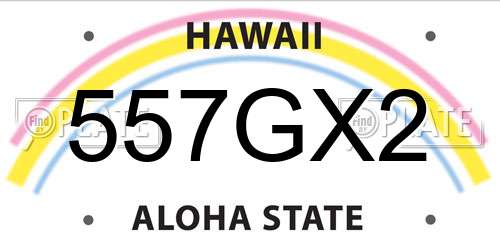 557GX2 Hawaii License Plate