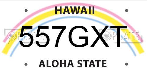 557GXT Hawaii License Plate