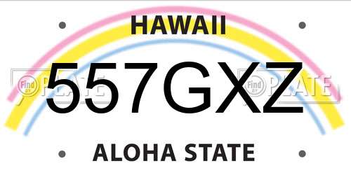 557GXZ Hawaii License Plate