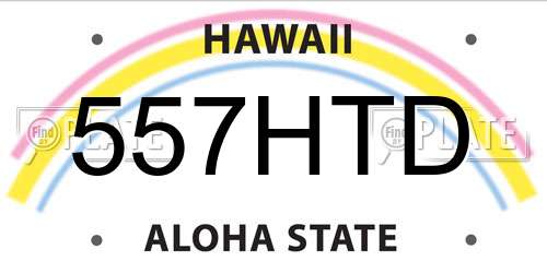 557HTD Hawaii License Plate