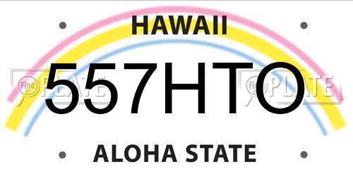 557HTO Hawaii License Plate