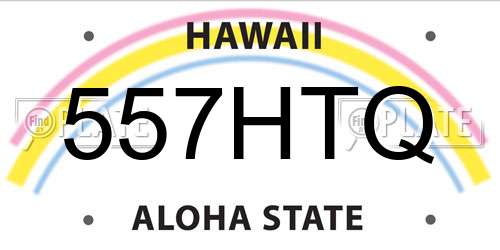 557HTQ Hawaii License Plate