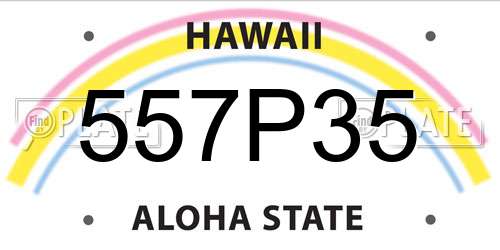 557P35 Hawaii License Plate