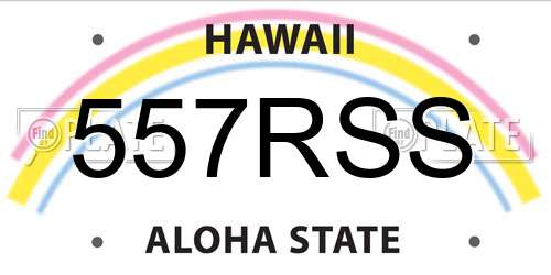 557RSS Hawaii License Plate