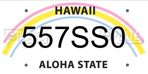557SS0 Hawaii License Plate
