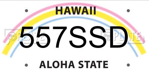 557SSD Hawaii License Plate