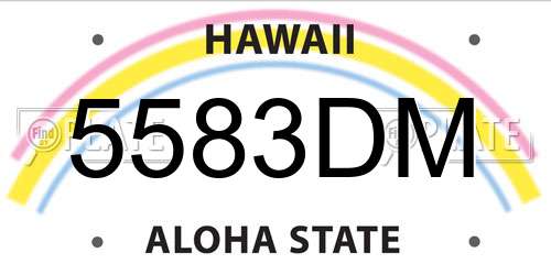 5583DM Hawaii License Plate