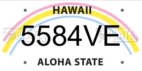 5584VE Hawaii License Plate